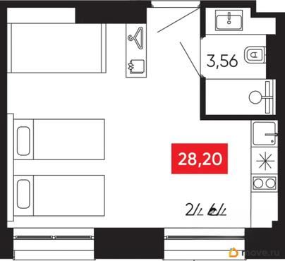 студия, 28.2 м&sup2;