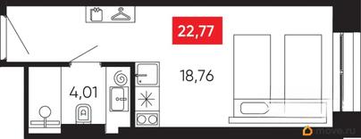 студия, 22.77 м&sup2;