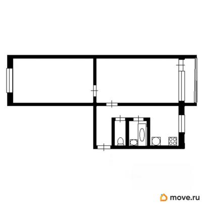 2-комн. квартира, 46.3 м&sup2;