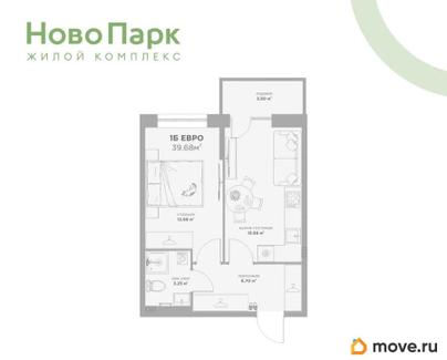 1-комн. квартира, 39.66 м&sup2;
