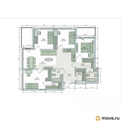 3-комн. квартира, 115.5 м&sup2;