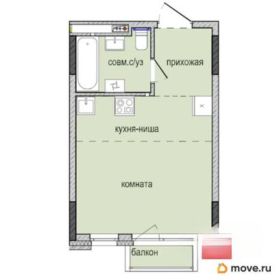 студия, 26.4 м&sup2;