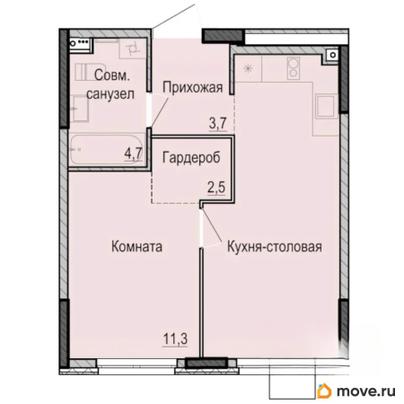 1-комн. квартира, 40.2 м&sup2;