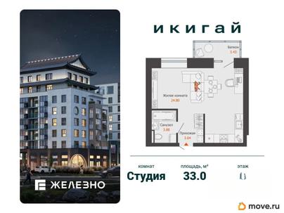 студия, 33 м&sup2;