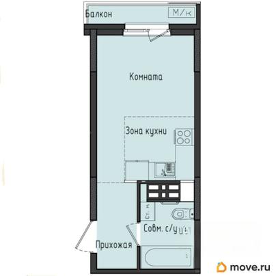 студия, 23.5 м&sup2;