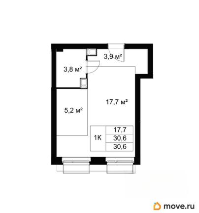 студия, 30.6 м&sup2;