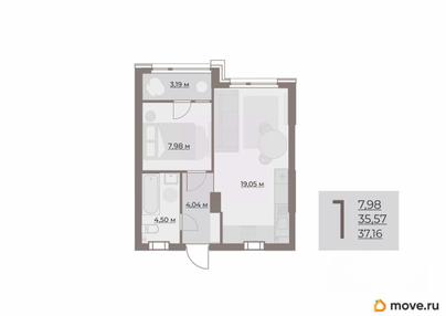 1-комн. квартира, 38.76 м&sup2;