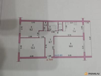 3-комн. квартира, 58.8 м&sup2;