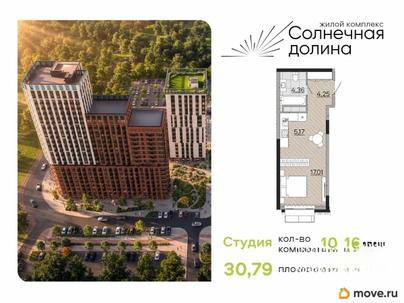 1-комн. квартира, 30.79 м&sup2;