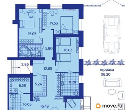 3-комн. квартира, 162.9 м&sup2;
