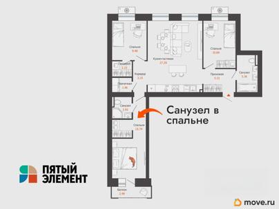 3-комн. квартира, 85 м&sup2;