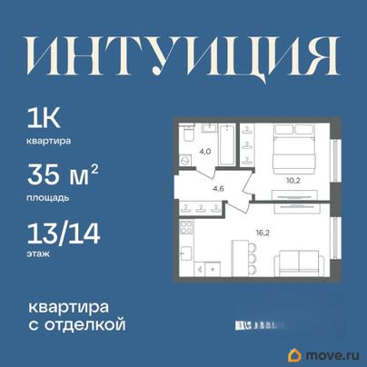 1-комн. квартира, 35 м&sup2;