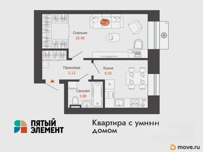 1-комн. квартира, 37 м&sup2;