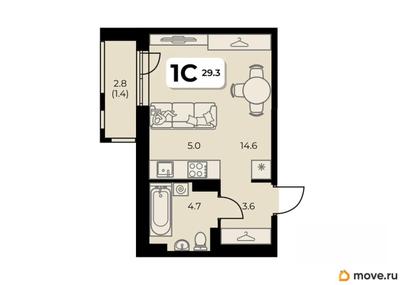 студия, 29.3 м&sup2;
