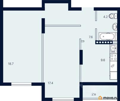 2-комн. квартира, 60.3 м&sup2;