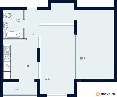 2-комн. квартира, 60.4 м&sup2;