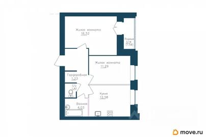 2-комн. квартира, 59.36 м&sup2;