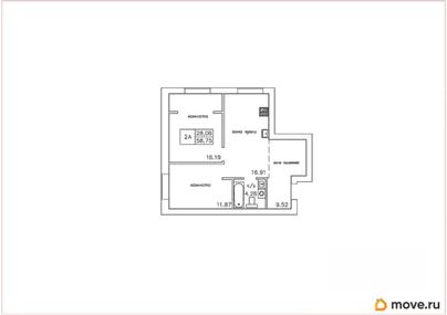 2-комн. квартира, 58.75 м&sup2;