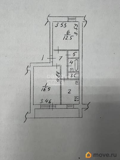 2-комн. квартира, 47.4 м&sup2;