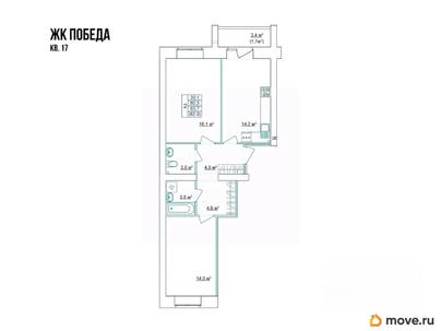 2-комн. квартира, 62 м&sup2;