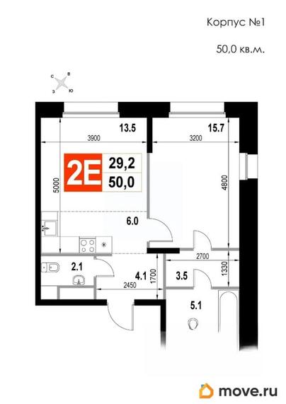 2-комн. квартира, 50 м&sup2;