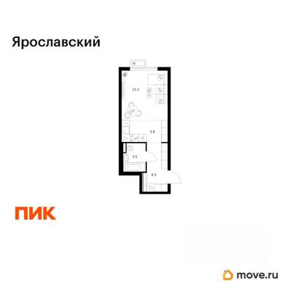 студия, 28.9 м&sup2;