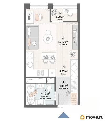 студия, 31.62 м&sup2;