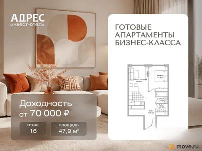 2-комн. апартаменты, 47.9 м&sup2;