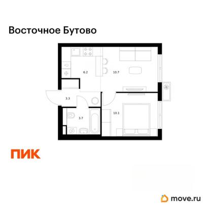 1-комн. квартира, 34 м&sup2;
