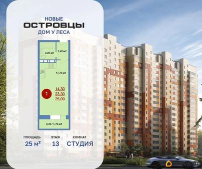 студия, 25 м&sup2;