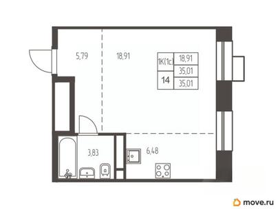студия, 35 м&sup2;
