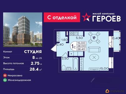 студия, 28.4 м&sup2;