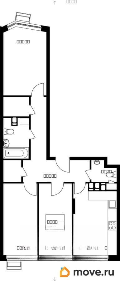 3-комн. квартира, 68.9 м&sup2;