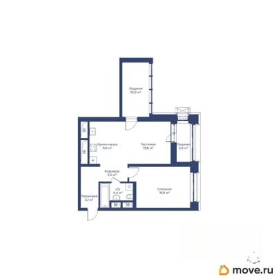 2-комн. квартира, 59.1 м&sup2;