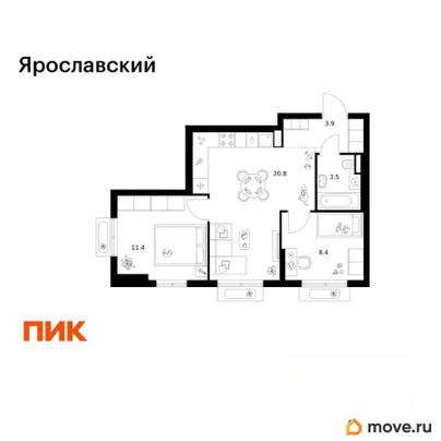 2-комн. квартира, 48 м&sup2;