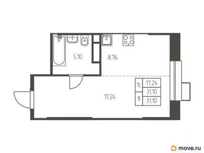 студия, 31.1 м&sup2;