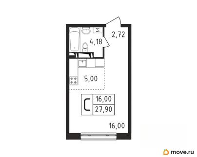 студия, 27.9 м&sup2;