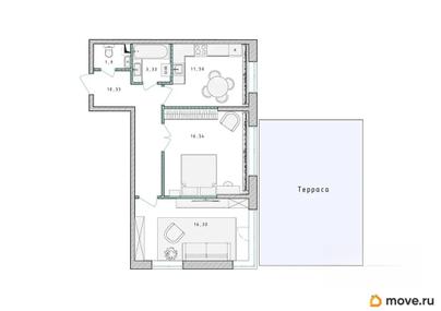 2-комн. квартира, 59.7 м&sup2;
