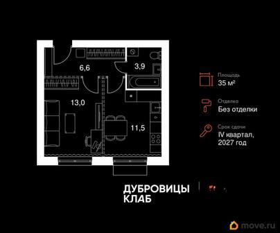 1-комн. квартира, 35 м&sup2;