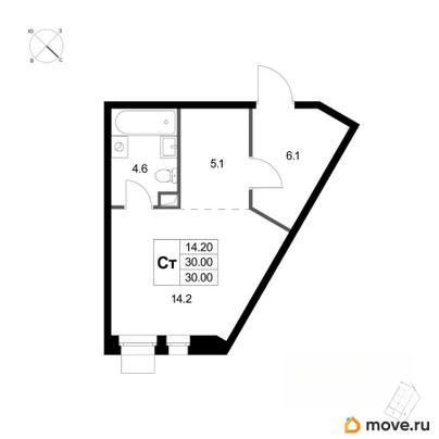 студия, 30 м&sup2;