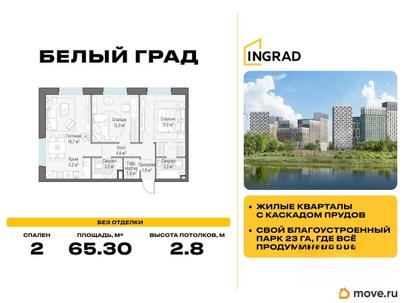 2-комн. квартира, 65.3 м&sup2;