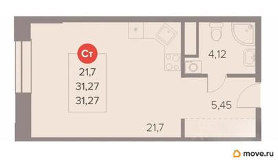 студия, 31.4 м&sup2;