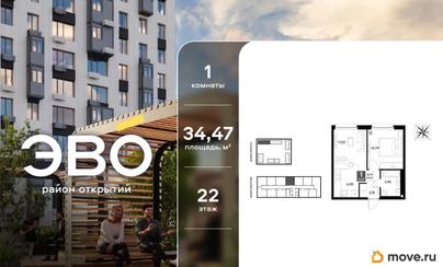 1-комн. квартира, 34.47 м&sup2;
