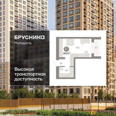 1-комн. квартира, 29.01 м&sup2;