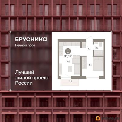 1-комн. квартира, 35.3 м&sup2;