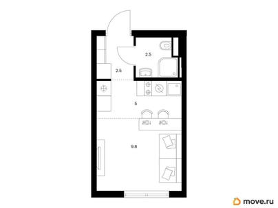 студия, 19.8 м&sup2;