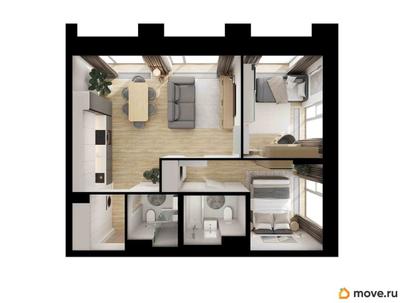 2-комн. квартира, 58 м&sup2;