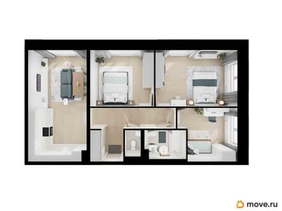 3-комн. квартира, 78.4 м&sup2;