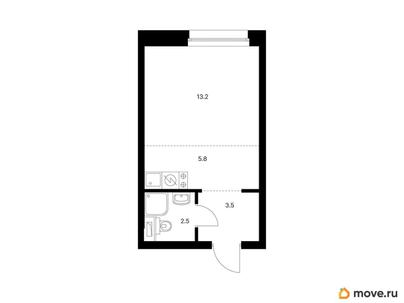 студия, 25 м&sup2;