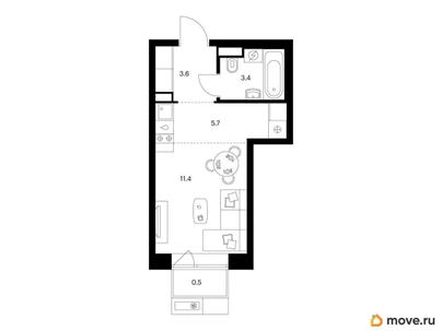 студия, 24.6 м&sup2;